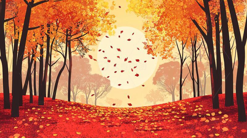 秋天美景插画11