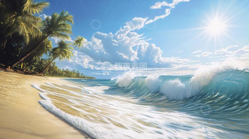 高清大图下载【趣麦麦图】波涛海涛壁画海波海浪