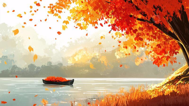高清大图下载【趣麦麦图】秋天美景插画9