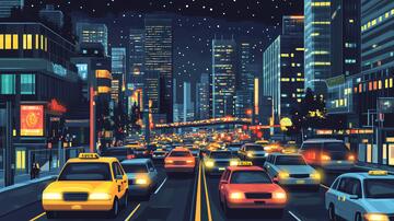 大都市街道街道拥挤城市