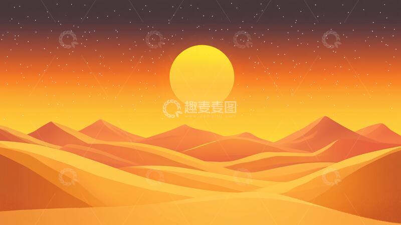 高清大图下载【趣麦麦图】阿拉善插画科技旅游1