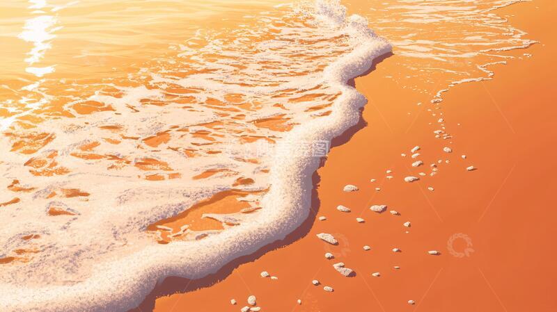 高清大图下载【趣麦麦图】橘色海面海面橙色水波