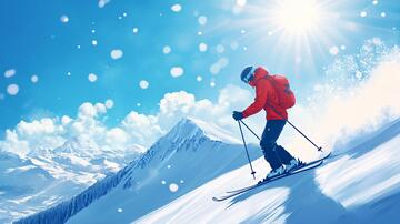 滑雪插画插画海报素材1