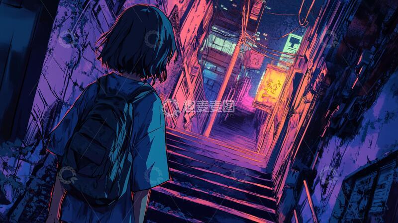 高清大图下载【趣麦麦图】-动漫场景插画