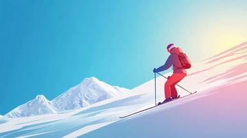 滑雪运动户外出插画2