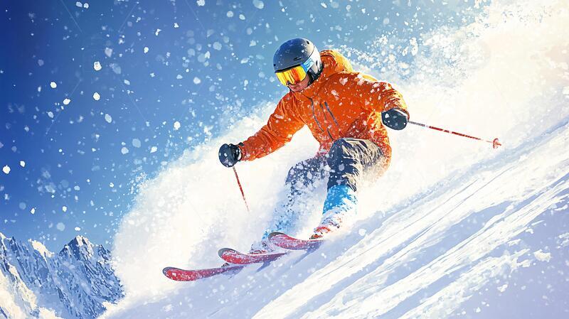 高清大图下载【趣麦麦图】滑雪体育运动