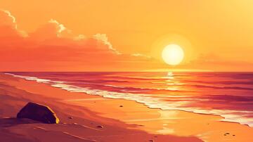 海边落日插画28