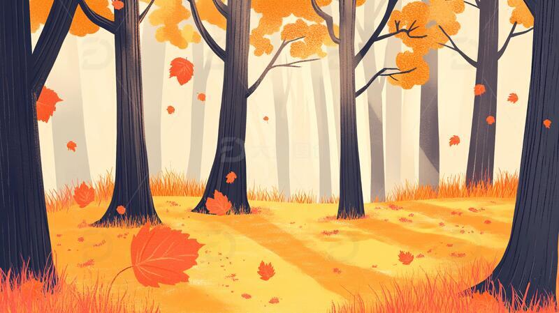 插画秋天插画秋天风景