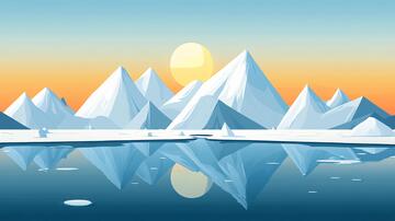 冰山插画插画极地素材