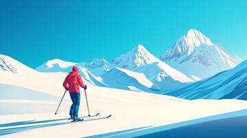 滑雪插画插画海报素材