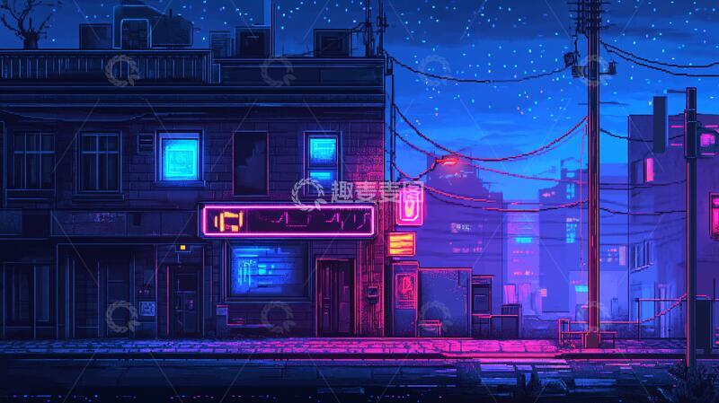 高清大图下载【趣麦麦图】场景赛博插画4