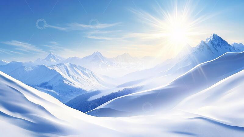 高清大图下载【趣麦麦图】阳光下冰天雪地1