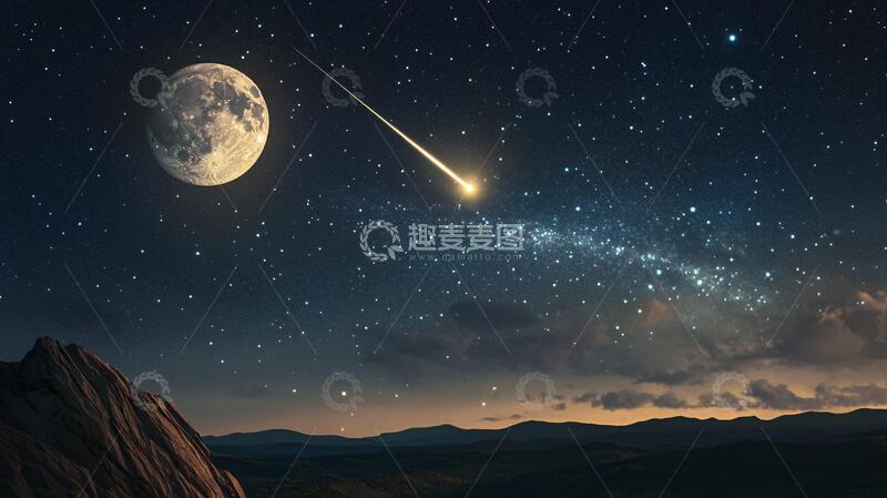高清大图下载【趣麦麦图】流星雨壁纸宇宙彗星陨石
