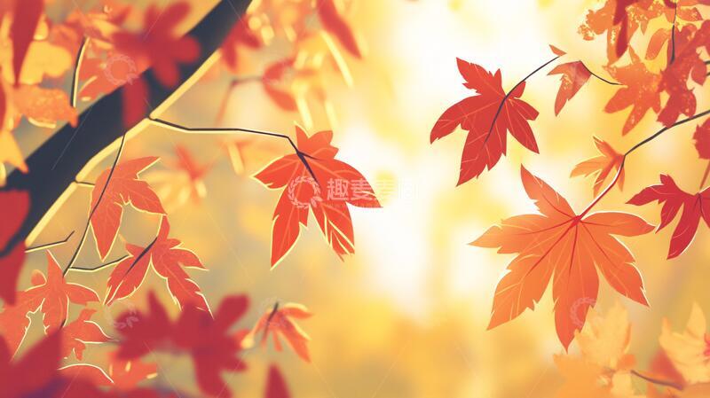高清大图下载【趣麦麦图】枫叶包装插画2