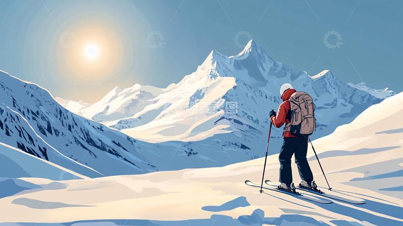 高清大图下载【趣麦麦图】冬季户外登山雪景3