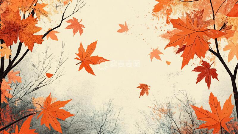 高清大图下载【趣麦麦图】手绘秋季主题朦胧插画6