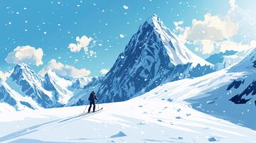 冬季户外登山雪景2