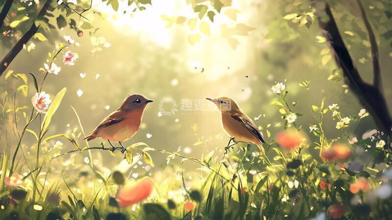 高清大图下载【趣麦麦图】春天花鸟壁纸3