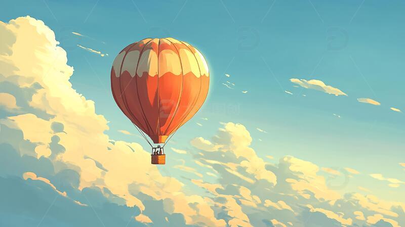 热气球插画场景8