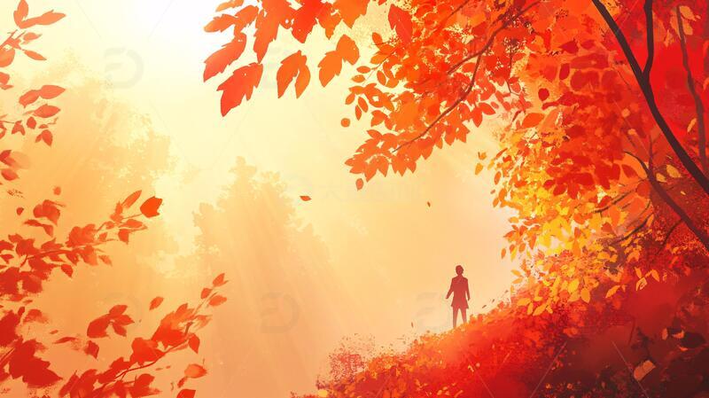 秋天治愈插画11