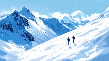 登山插画登山户外插画
