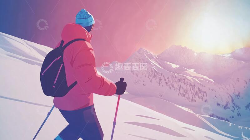 高清大图下载【趣麦麦图】登山插画插画户外登山1