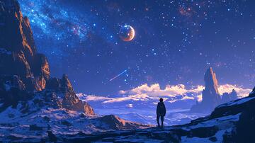 科幻插画风科幻宇宙场景