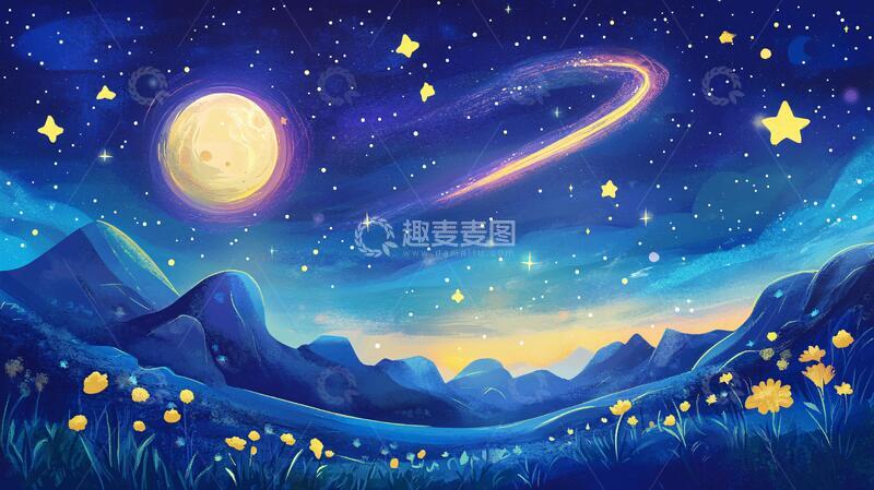 高清大图下载【趣麦麦图】星月河幻想插画15