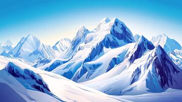 雪山插画背景插画场景