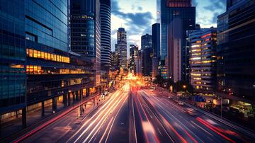 城市快节奏城市车流都市