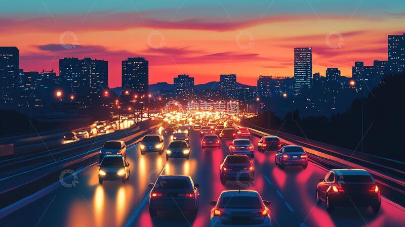 高清大图下载【趣麦麦图】车市车流车流交通汽车