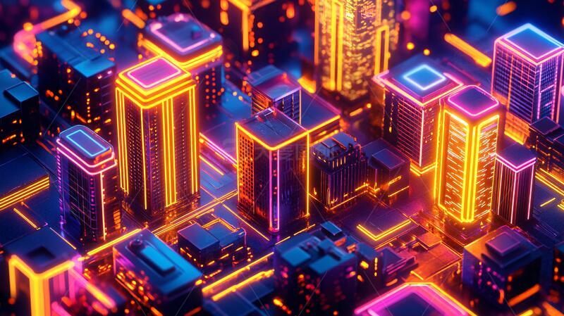 高清大图下载【趣麦麦图】芯片城市城市科技智慧
