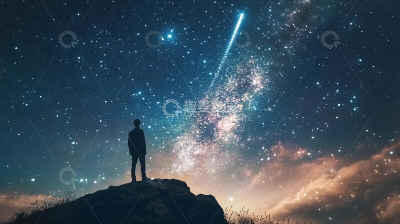 高清大图下载【趣麦麦图】仰望星河的人1