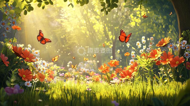 高清大图下载【趣麦麦图】蝴蝶与仙境蝴蝶梦幻仙境