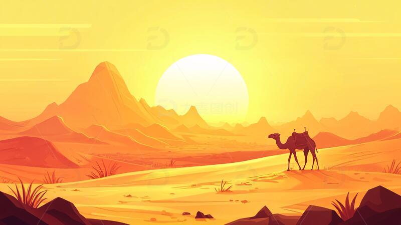 阿拉善插画宣传背景2