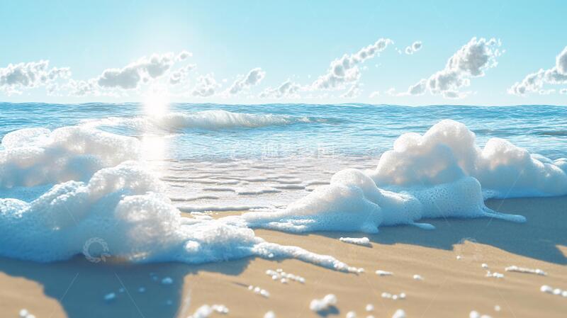 高清大图下载【趣麦麦图】海洋日渲染云朵动画小岛