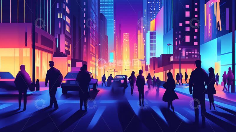 高清大图下载【趣麦麦图】城市生活的人群