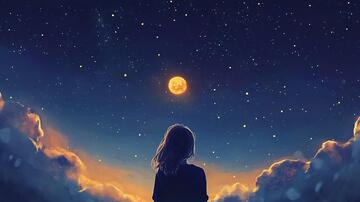 月光插画月光下5