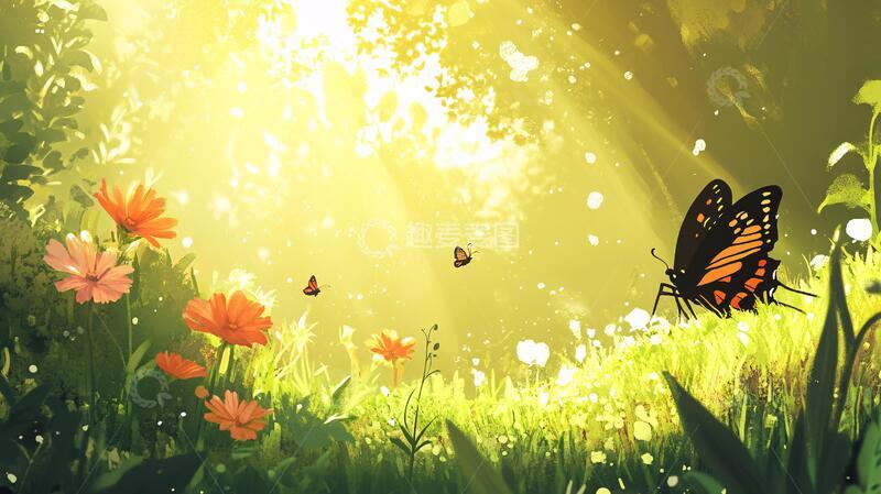 高清大图下载【趣麦麦图】阳光下的蝴蝶3