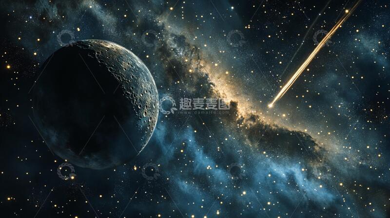 高清大图下载【趣麦麦图】流星宇宙图宇宙流星星球