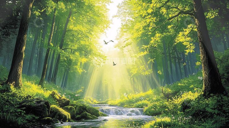 高清大图下载【趣麦麦图】阳光森林素材