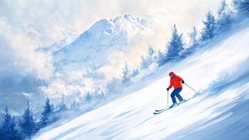 滑雪插画插画视觉海报