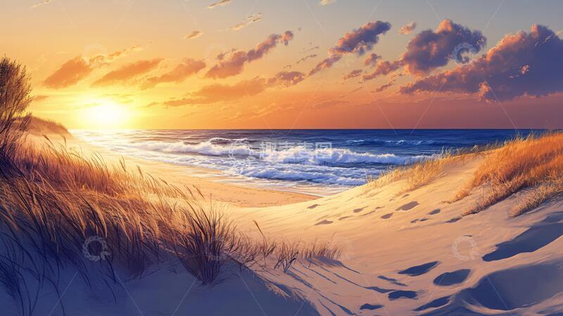 高清大图下载【趣麦麦图】唯美韵律自然海边背景4