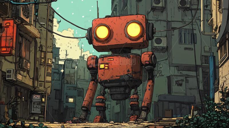 高清大图下载【趣麦麦图】场景赛博插画2