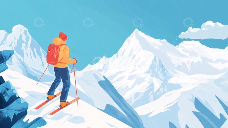 高清大图下载【趣麦麦图】登山运动插画1