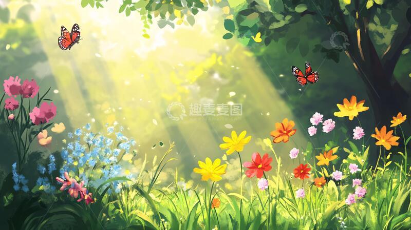 高清大图下载【趣麦麦图】春天森林插画8