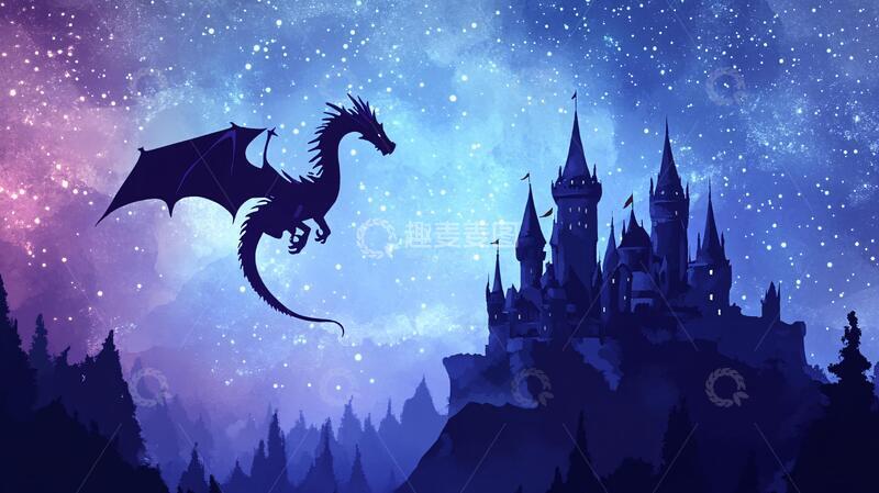 高清大图下载【趣麦麦图】奇幻城堡夜景2