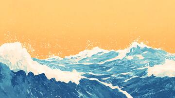 浪花插画插画浪花海面