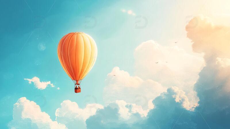 高清大图下载【趣麦麦图】热气球插画场景3
