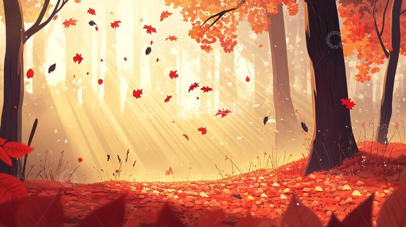 高清大图下载【趣麦麦图】秋天治愈插画6